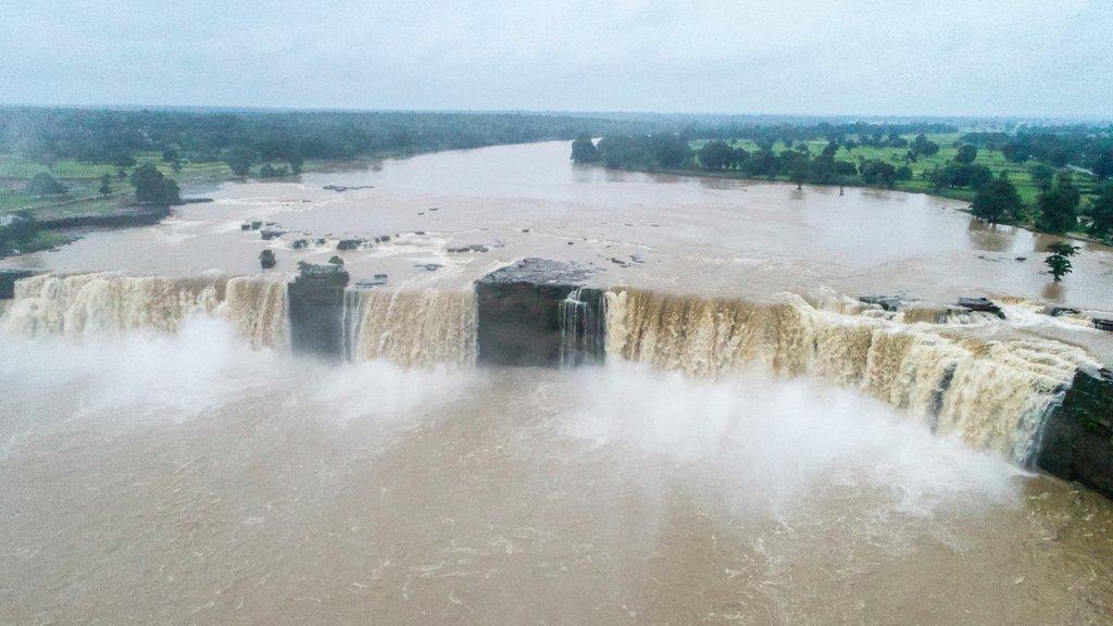 Chitrakote Waterfall seen across the Indravati River