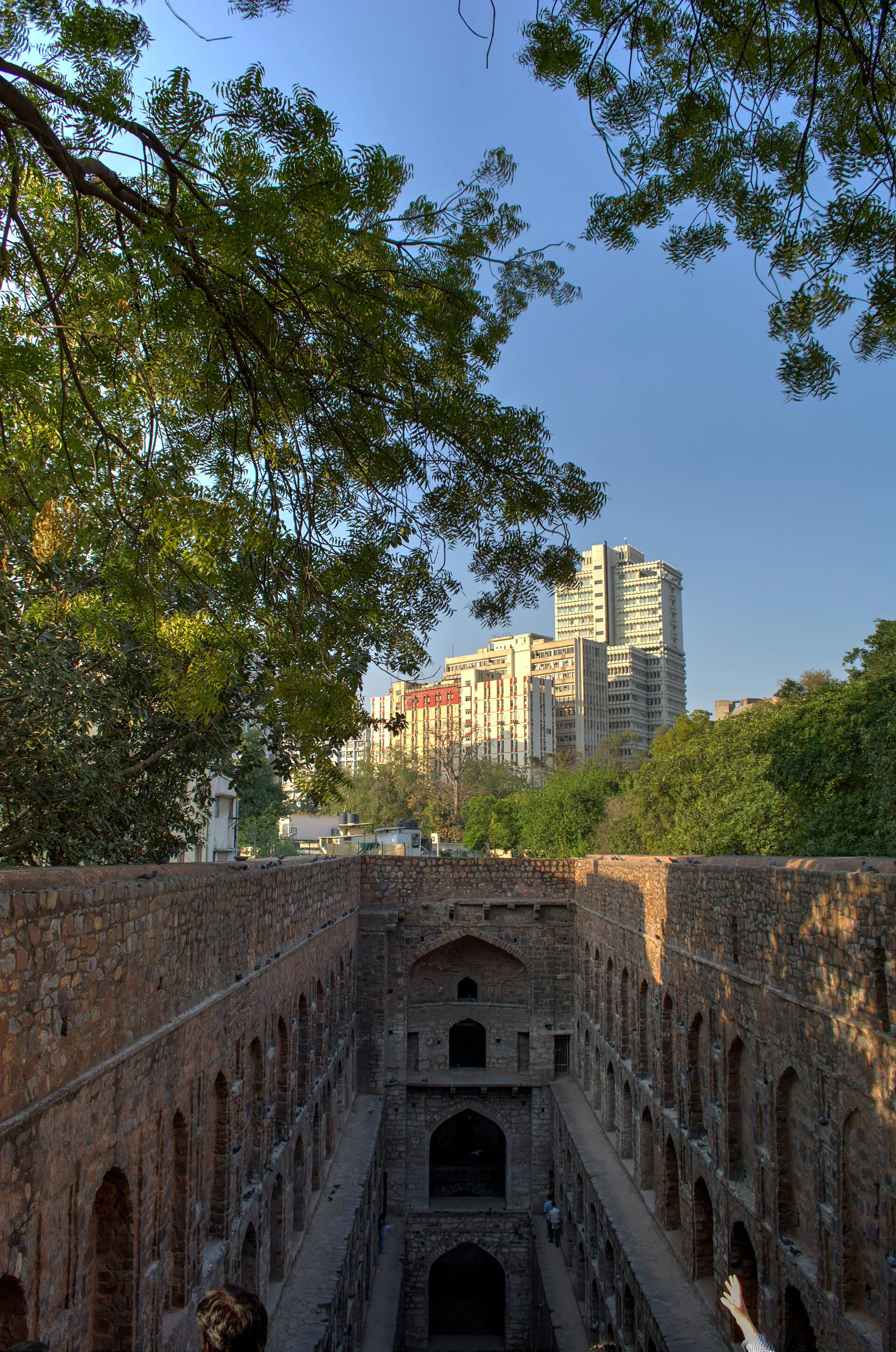 Stone steps descending into Agrasen ki Baoli in central Delhi