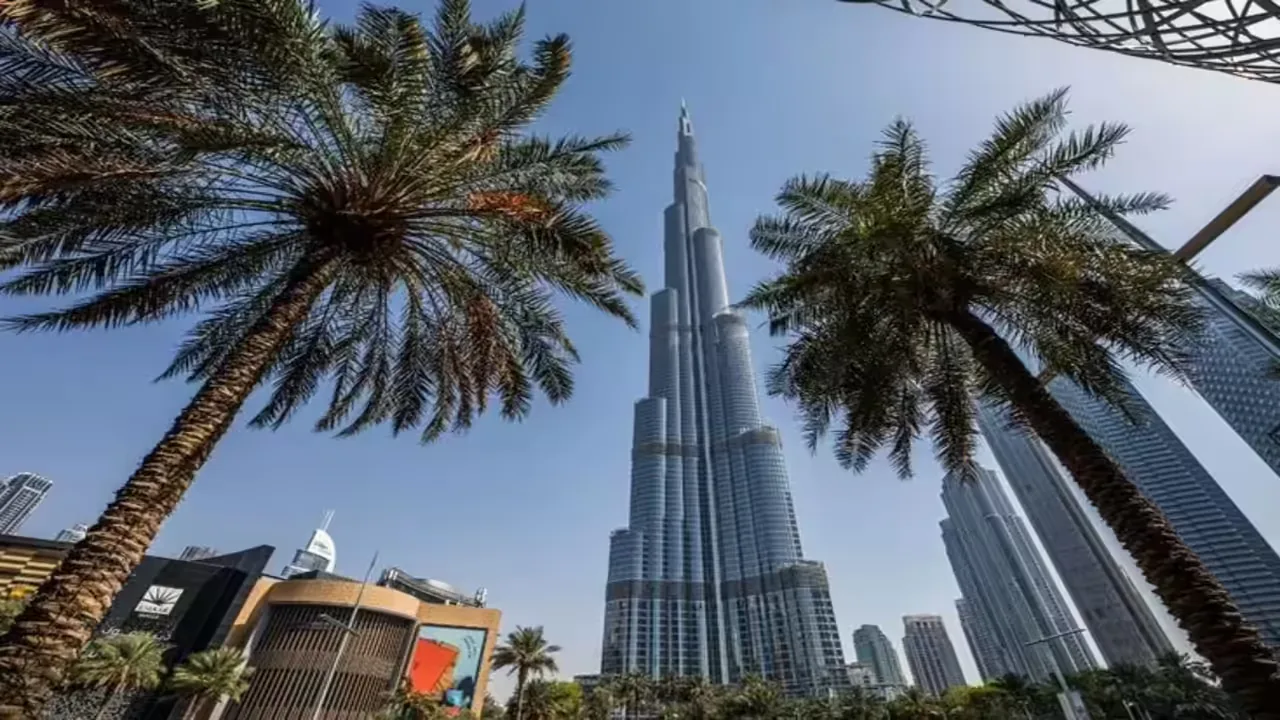 Burj Khalifa rising above Downtown Dubai