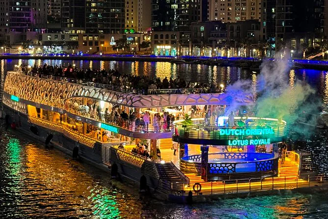 Luxury yacht on Dubai's waterfront