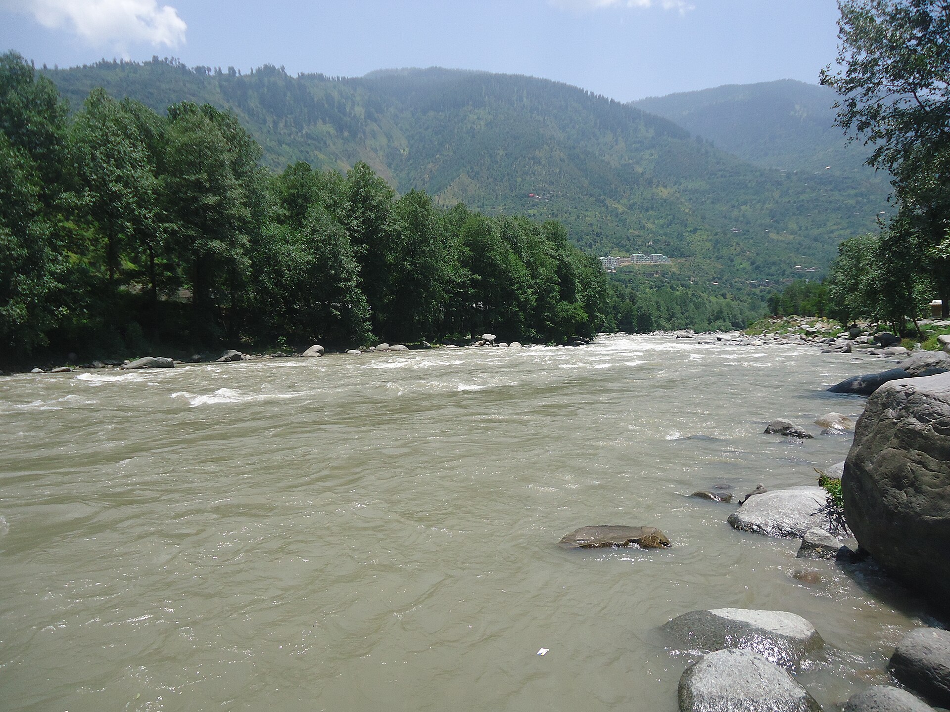 Beas River flowing through the Kullu valley