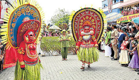 Athachamayam performers during Onam in Tripunithura