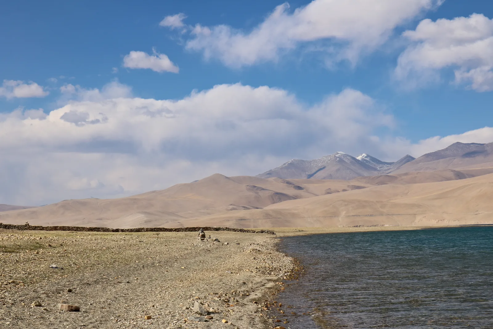 Tso Moriri crossing a stark high-altitude plateau