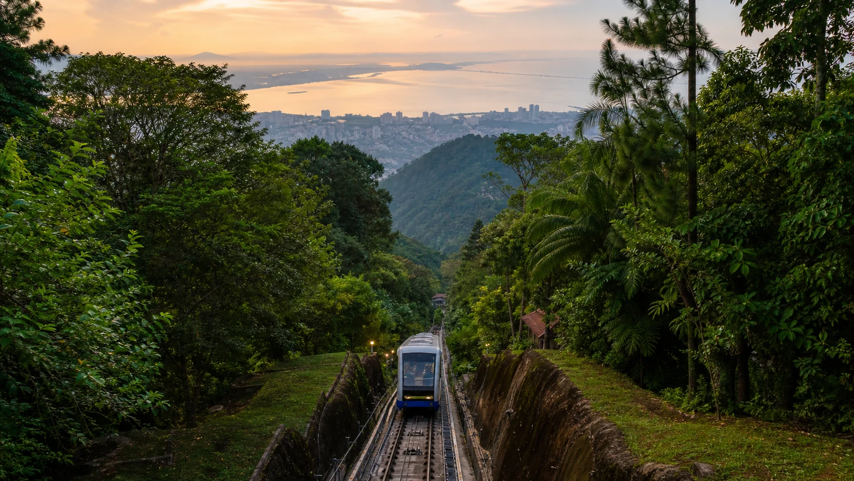 Penang Hill funicular above George Town