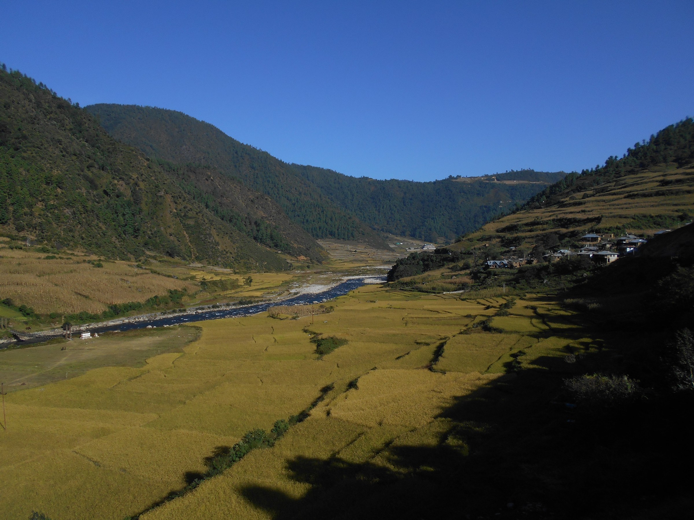 Dirang Valley fields and village