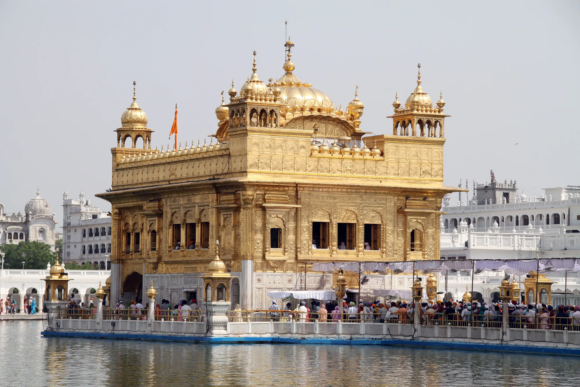 Sri Harmandir Sahib beside the Amrit Sarovar in Amritsar