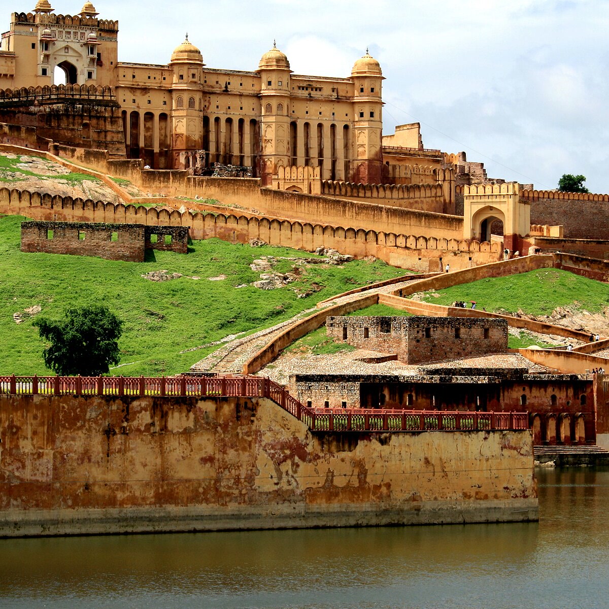 Amber Fort above Maota Lake near Jaipur