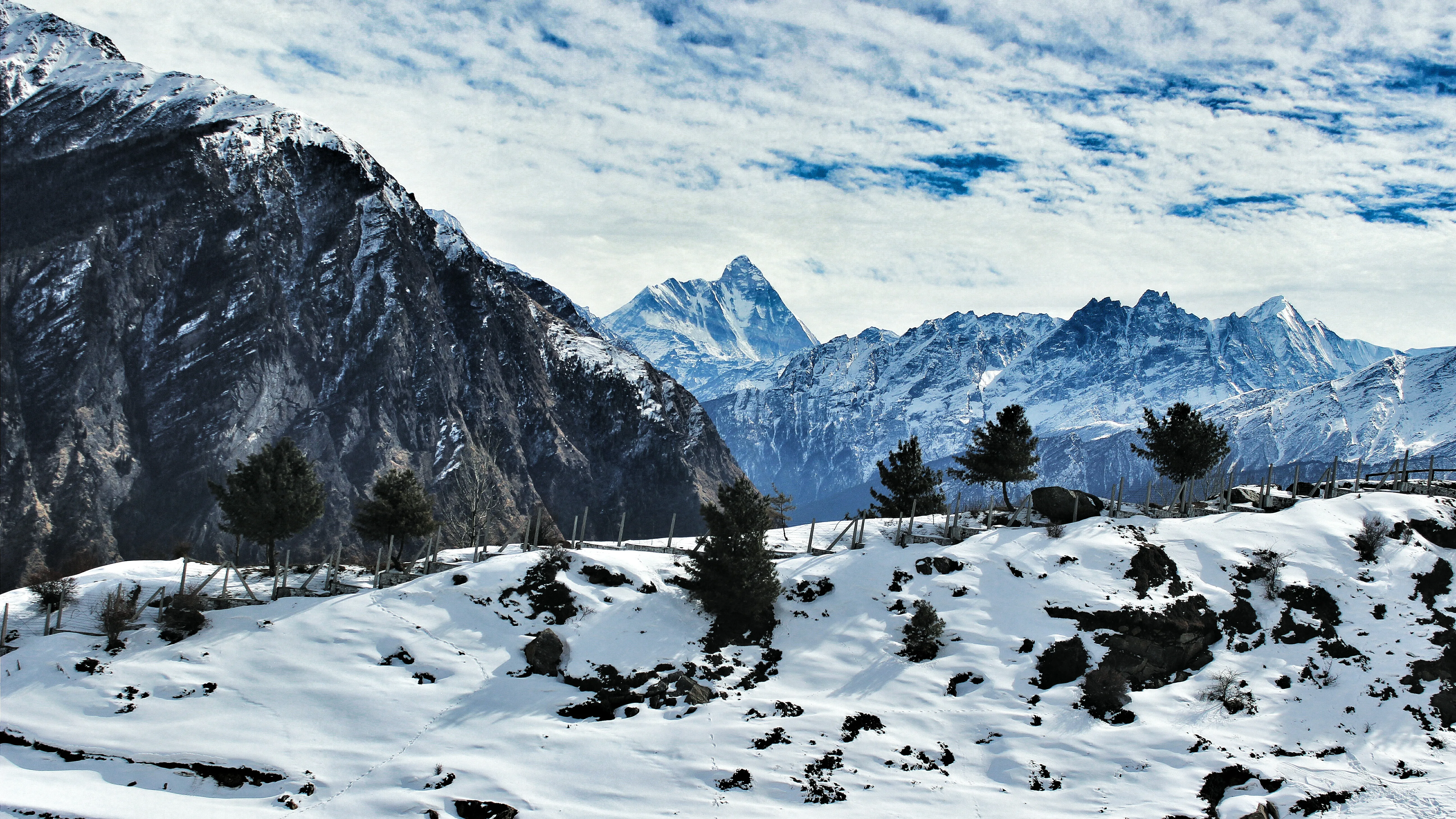 Snow-covered Himalayan peaks near Auli